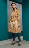Brown Printed Stitched Khaddar Shirt - 1PC Brown Printed Stitched Khaddar Shirt - 1PC