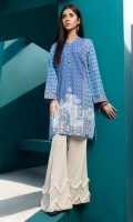 Blue Digital Printed Stitched Khaddar Shirt - 1PC