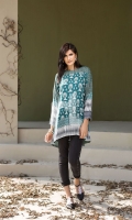 Green Printed Stitched Linen Shirt - 1PC Green Printed Stitched Linen Shirt - 1PC