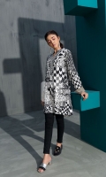 Black Digital Printed Stitched Linen Shirt - 1PC Black Digital Printed Stitched Linen Shirt - 1PC