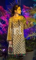Yellow Printed Embroidered Stitched Karandi Shirt - 1PC Yellow Printed Embroidered Stitched Karandi Shirt - 1PC