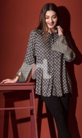 Printed Stitched Linen Shirt - 1PC