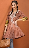 Embroidered Stitched Lawn Frock- 1PC