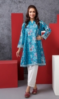 Digital Printed Embroidered Stitched Lawn Frock - 1PC