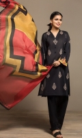 Dyed Embroidered Stitched Lawn Shirt & Printed Dupatta - 2PC