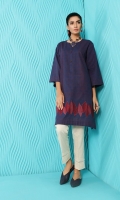 Digital Printed Embroidered Stitched Khaddar Shirt With Mask- 1PC
