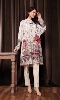 Digital Printed Stitched Cotton Karandi Shirt With Mask - 1PC