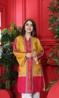Digital Printed Embroidered Stitched Khaddar Shirt With Mask - 1PC