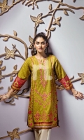 - Mix & Match Paneled Kurta  - Round Neckline with V Slit  - Embroidered Center Panel