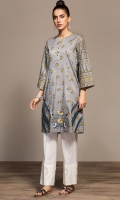 Printed Embroidered Stitched Lawn Shirt - 1PC