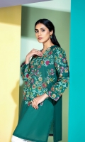 Floral Pattern Stitched Super fine Lawn Shirt with Mask - 1PC