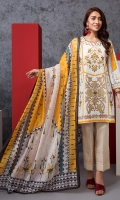 Embroidered Stitched Super Fine Lawn Shirt & Silk Dupatta With Mask - 2PC