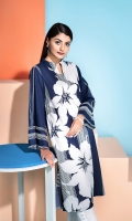 Bold floral Printed Stitched Super Fine Lawn Shirt - 1PC