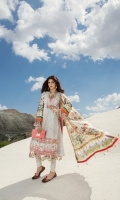 Front: Embroidered Cotton Net 1.20M Back: Digital Printed Lawn 1.20M Sleeves: Digital Printed Lawn 0.6M Trouser: Dyed Cambric 2.5M Dupatta: Digital Printed Silk 2.5M Embroideries: Neckline Motif Patch – 2 Front: Embroidered Cotton Net 1.20M Back: Digital Printed Lawn 1.20M Sleeves: Digital Printed Lawn 0.6M Trouser: Dyed Cambric 2.5M Dupatta: Digital Printed Silk 2.5M Embroideries: Neckline Motif Patch – 2