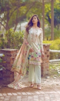 Front: 1.20m Digital Printed Lawn Back : 1.20m Digital Printed Lawn Sleeves: 0.6m Embroidered Net Pants: 2.5m Dyed Cambric Dupatta: 2.5m Pure Crinkle Chiffon Digital Printed Embroidries: Neckline Trouser Patti Front: 1.20m Digital Printed Lawn Back : 1.20m Digital Printed Lawn Sleeves: 0.6m Embroidered Net Pants: 2.5m Dyed Cambric Dupatta: 2.5m Pure Crinkle Chiffon Digital Printed Embroidries: Neckline Trouser Patti