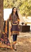 Front: 1.25 Meter Printed with Embroidery Back: 1.25 Meter Print Dupatta: 2.5 Meter Modal Printed Sleeves: 0.5 Meter Print Trousers: 2.5 Meter Plain 