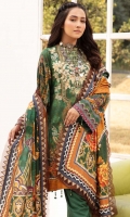 Front: 1.25 Meter Printed with Embroidery Back: 1.25 Meter Print Dupatta: 2.5 Meter Modal Printed Sleeves: 0.5 Meter Print Trousers: 2.5 Meter Plain 