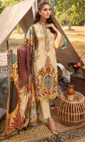 Front: 1.25 Meter Printed with Embroidery Back: 1.25 Meter Print Dupatta: 2.5 Meter Modal Printed Sleeves: 0.5 Meter Print Trousers: 2.5 Meter Plain 