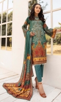 Front: 1.25 Meter Printed with Embroidery Back: 1.25 Meter Print Dupatta: 2.5 Meter Modal Printed Sleeves: 0.5 Meter Print Trousers: 2.5 Meter Plain 