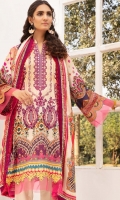 Front: 1.25 Meter Printed with Embroidery Back: 1.25 Meter Print Dupatta: 2.5 Meter Modal Printed Sleeves: 0.5 Meter Print Trousers: 2.5 Meter Plain 