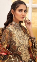 Front: 1.25 Meter Printed with Embroidery Back: 1.25 Meter Print Dupatta: 2.5 Meter Modal Printed Sleeves: 0.5 Meter Print Trousers: 2.5 Meter Plain 