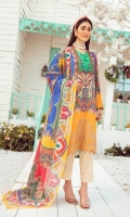 3 Meter Printed Shirt With Front Embroidered 2.5 Meter Lawn Dupatta 2.5 Meter Cotton Trousers