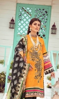 3 Meter Printed Shirt With Front Embroidered 2.5 Meter Lawn Dupatta 2.5 Meter Cotton Trousers