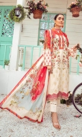 3 Meter Printed Shirt With Front Embroidered 2.5 Meter Lawn Dupatta 2.5 Meter Cotton Trousers