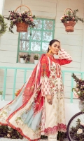 3 Meter Printed Shirt With Front Embroidered 2.5 Meter Lawn Dupatta 2.5 Meter Cotton Trousers