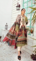 3 Meter Printed Shirt With Front Embroidered 2.5 Meter Lawn Dupatta 2.5 Meter Cotton Trousers