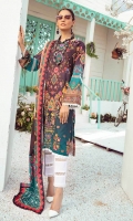 3 Meter Printed Shirt With Front Embroidered 2.5 Meter Lawn Dupatta 2.5 Meter Cotton Trousers