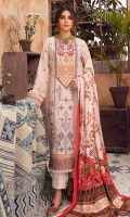 Front 1.33-meter cotton Khaddar embroidered Back 1.33-meter cotton Khaddar embroidered Sleeves 0.90-meter cotton Khaddar embroidered Trousers 2.5-meter plain cotton Khaddar Duppata 2.5-meter Slub Linen printed