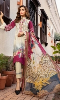 Front 1-meter Viscose Print with Embroidery Back 1-meter Viscose Print Sleeves 0.5-meter Viscose Print Trouser 2.5-meter Plain 2.5-meter Printed Shaffon Duppatta