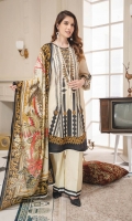 1.25-Meter Front Printed and Embroidered 1.25-Meter Printed Back 0.5-Meter Printed Sleeves 2.5-Meter Lawn Printed Dupatta 2.5-Meter Cotton Trousers
