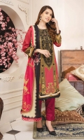 1.25-Meter Front Printed and Embroidered 1.25-Meter Printed Back 0.5-Meter Printed Sleeves 2.5-Meter Lawn Printed Dupatta 2.5-Meter Cotton Trousers