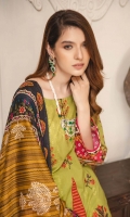 1.25-Meter Front Printed and Embroidered 1.25-Meter Printed Back 0.5-Meter Printed Sleeves 2.5-Meter Lawn Printed Dupatta 2.5-Meter Cotton Trousers