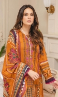 1.25-Meter Front Printed and Embroidered 1.25-Meter Printed Back 0.5-Meter Printed Sleeves 2.5-Meter Lawn Printed Dupatta 2.5-Meter Cotton Trousers