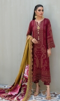 Embroidered leather jacquard shirt Embroidered with printed velvet patch pashmina shawl Embroidered dyed Trouser