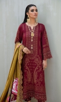 Embroidered leather jacquard shirt Embroidered with printed velvet patch pashmina shawl Embroidered dyed Trouser