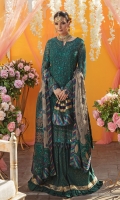 EMBROIDERED CHIFFON FRONT WITH HAND EMBELLISHMENT EMBROIDERED CHIFFON SLEEVES EMBROIDERED CHIFFON BACK EMBROIDERED ORGANZA BORDER PATCH FRONT AND BACK EMBROIDERED ORGANZA FRONT BORDER PATTI WITH HAND EMBELLISHMENT EMBROIDERED ORGANZA BACK BORDER PATTI EMBROIDERED ORGANZA SLEEVES PATCH EMBROIDERED RAW SILK NECKLINE WITH HAND EMBELLISHMENT EMBROIDERED CHIFFON DUPATTA EMBROIDERED ORGANZA DUPATTA BORDER EMBROIDERED ORGANZA DUPATTA PALLU RAW SILK DYED TROUSER RAW SILK DYED INNER
