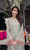EMBROIDERED CHIFFON FRONT WITH HAND EMBELLISHMENT EMBROIDERED CHIFFON BACK EMBROIDERED CHIFFON SLEEVES EMBROIDERED RAW SILK FRONT & BACK BORDERS EMBROIDERED ORGANZA SLEEVE PATCH EMBROIDERED ORGANZA FRONT & SLEEVES PATTI (CUTOUT) EMBROIDERED CHIFFON DUPATTA EMBROIDERED LAZER ORGANZA DUPATTA PATCH EMBROIDERED RAW SILK DUPATTA PALLU PATCH EMBROIDERED RAW SILK 2 SIDE PATTI EMBROIDERED RAW SILK PALLU PATTI PRINTED RAW SILK TROUSER RAW SILK DYED INNER
