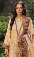Embroidered Jacquard Lawn Shirt Embroidered & sequined Jacquard Dupatta Plain Dyed Cotton Trouser