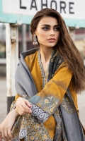 Embroidered slub khaddar shirt Embroidered woolen shawl Khaddar dyed trouser