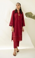 2 piece Ready-To-Wear embroidered khaddar mirror work shirt with khaddar trouser