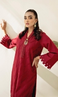 2 piece Ready-To-Wear embroidered khaddar mirror work shirt with khaddar trouser