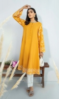 1 piece Ready-To-Wear khaddar frock with embroidered sleeves