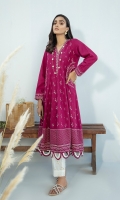 1 piece Ready-To-Wear embroidered khaddar frock