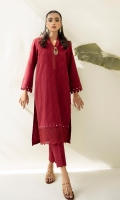 2 piece Ready-To-Wear embroidered khaddar mirror work shirt with khaddar trouser