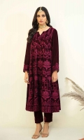 1 piece Ready-To-Wear embroidered velvet frock