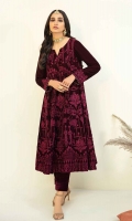 1 piece Ready-To-Wear embroidered velvet frock